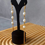 Uretti - Tuğba 9352 - 2306 El Yapımı İncili Zincir Küpe