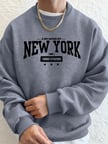 New York Bustling City Baskılı Erkek Sweatshirtleri Kışlık Oversize Kapüşonlu Spor Bisiklet Y