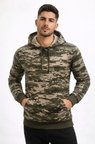 Modi Green Erkek Kamuflaj Desenli 2 İplik 4 Mevsim Kapüşonlu Kanguru Cepli Hoodie Sweatshirt - Kamuflaj