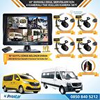 Kayıtlı 10" Dörde Bölünebilir 4 Kameralı AHD 720P Okul Servisler için Kamera Seti