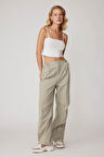Beli Ve Paçası Lastikli Paraşüt Kumaş Cepli Pantolon