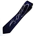 Herşey Nota Atatürk İmza Kravat Lacivert