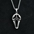 Scream Çığlık Erkek Kadın Kolye Antik Gümüş Kaplama
