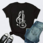 Herşey Nota Sol Anahtar Gitar  Unisex Tshirt 145