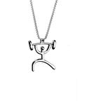 Halterci Figürlü Paslanmaz Çelik Kolye