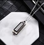 Gerçek Kullanılabilir Mızıka Siyah Kolye