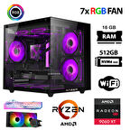 Xaser Eco X90 Ryzen 7 5700x 16GB Ram 512GB M.2 NVMe SSD 16GB RX9060 XT Sıvı Soğutmalı Hazır Oyuncu Sistemi