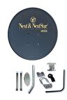 Next Televizyon Çanak Anten Takımı Siyah Full Set  80Cm Çanak Anten + Çiftli Lnb + Kablo