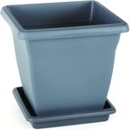 VK04 Villa Kare Saksı No:4 Tabaklı 40 cm, 32 Litre Antrasit