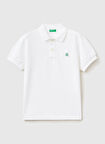 Benetton Düz Beyaz Erkek Çocuk Polo T-Shirt 3089C300Q
