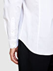 Slim Fit Esnek Koton Gömlek Erkek Beyaz Gömlek - 323A5CNX5QL19