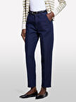 Pamuk Karışımlı Normal Bel Denim Chino Pantolon Kadın İndigo Denim Pantolon - 325P4TAYLF06G