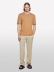 Keten Karışımlı Bisiklet Yaka Regular Fit T-Shirt Erkek Kahverengi T-Shirt - 325P3D8FS104L