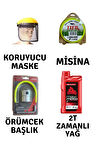Motorlu Tırpan Seti Koruyucu Maske-Misina-Örümcek Başlık-Yağ