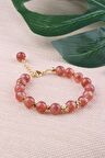 Doğal Çilek Kuvars Taşlı Kadın Bileklik - 300198