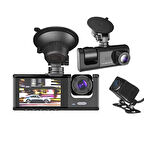 TORİMA TA-01 Araç İçi Kamerası Dvr Lcd Ekranlı Gece Görüşlü 3 Kameralı G-sensör 1080P