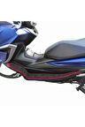 Motosiklet Aksesuar Koruyucu Paspas Max Pro 125cc Uyumlu Kırmızı Kenar Overlok