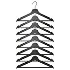 IKEA 8 ADET BUMERANG ASKI SİYAH AHŞAP TAKIM ELBİSE KIYAFET ASKISI