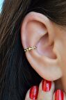 Gold İnce Earcuff Sıkıştırmalı Kıkırdak Küpesi