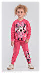 PJK2İ Minnie Mause Desenli 2 İp %100 Pamuk Kız Çocuk Eşofman Takımı 3-10 Yaş 8113