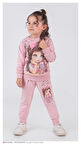 PJK2İ Bear Ayıcık Kız Desenli 2 İp %100 Pamuk Kız Çocuk Eşofman Takımı 3-10 Yaş 8179
