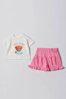 TUFFY Cool Bear Pembe Şort Etekli Kız Çocuk Takımı 2-5 Yaş 241264