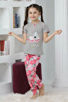 KAPİP Gri Koala Baskılı Kısa Kollu Kız Çocuk Pijama Takımı 11-15 Yaş 6066-G