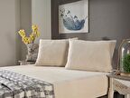 Doqu Home Penye Çarşaf Takımı Çift King Size- Krem