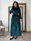 Yeşil Uzun Kadife Elbise