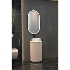 LOTUS 42 CM BEYAZ LAVABOLU BANYO DOLABI  VİZON - RAF MODÜL HARİÇ