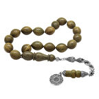 925 Ayar Gümüş Halat Püsküllü Arpa Kesim Kahverengi Pelesenk Efe Tesbih