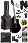 Midex XC-300XBK-AMP Profesyonel AMFİLİ Siyah Elektro Akustik Gitar