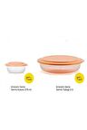 Tupperware Kristalin Serisi Serisi Servis Tabağı 2 Lt Ve Kasesi 275 Ml Turuncu Set