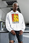 Pokemon Pikaçu Baskılı Unisex Oversize Çizgi Film Hoodie