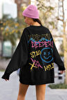 Breath Deeper Yazılı Unisex Oversize Tasarım Sweatshirt