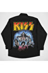 Kiss Rock Metal Müzik Grubu Baskılı Unisex Gömlek