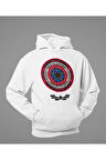 Kaptan Amerika Baskılı Unisex Oversize Avengers Hoodie