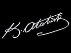 Atatürk İmzası Beyaz Sticker 30 x 9 cm