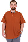 Mode XL Büyük Beden Erkek T-Shirt Polo Yaka Cepli Klasik Pike 20552 Tarçın