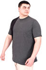 Mode XL Büyük Beden Erkek T-Shirt Parçalı MD08 U22134 Antrasit