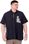 Mode XL Büyük Beden Erkek T-Shirt Polo Yaka REAL U25309 Lacivert