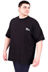 Mode XL Büyük Beden Erkek T-Shirt Bisiklet Yaka FAITH U25030 Siyah