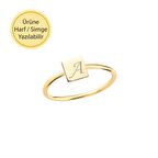 14 Ayar Altın Sade Geometrik Yüzük