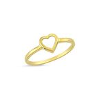 14 Ayar Altın Sade Kalpli Yüzük