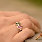 14k Altın Renkli Taşlı Yüzük