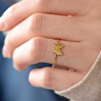 14 Ayar Altın Kelebek Figürlü Altın Yüzük