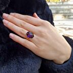 14 Ayar Altın Ametist Taşlı Yüzük