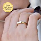 14 Ayar Altın Plaka Form Yüzük