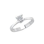 Pırlanta Kalpli Tektaş Yüzük