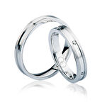 Beyaz Şeritli Altın Alyans 3001-1